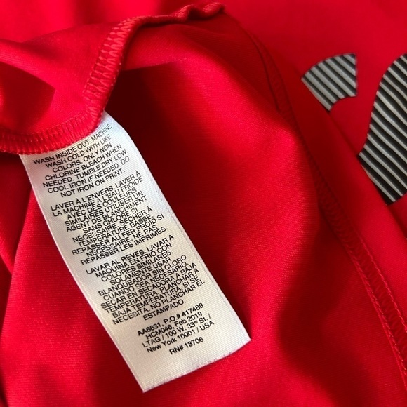 Adidas Climate red with black & silver graphic boys shirt Sz- L-14/16. T8 - Picture 4 of 7